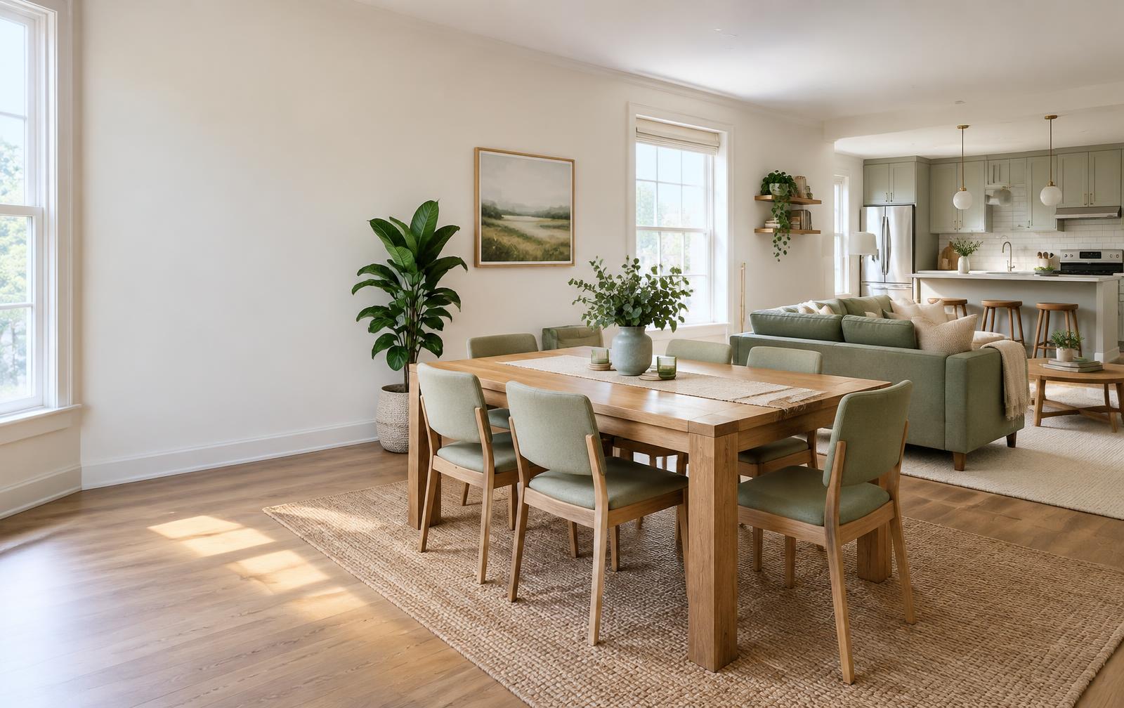 Shared common area in a co-living home